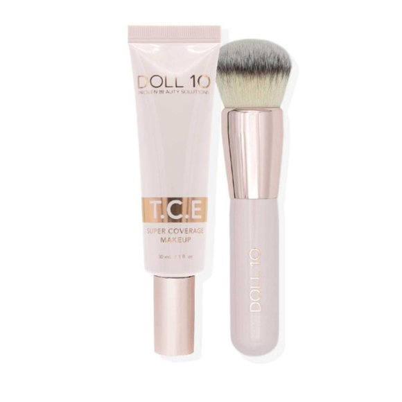 Doll10 Other - NEW - T.C.E Super Coverage Serum Makeup with makeup brush - Light